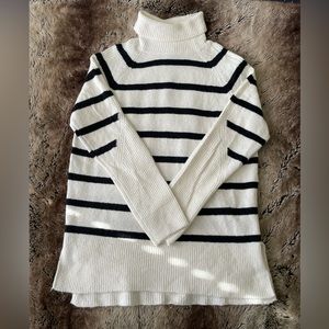 •a new day• Striped Turtleneck Tunic Sweater